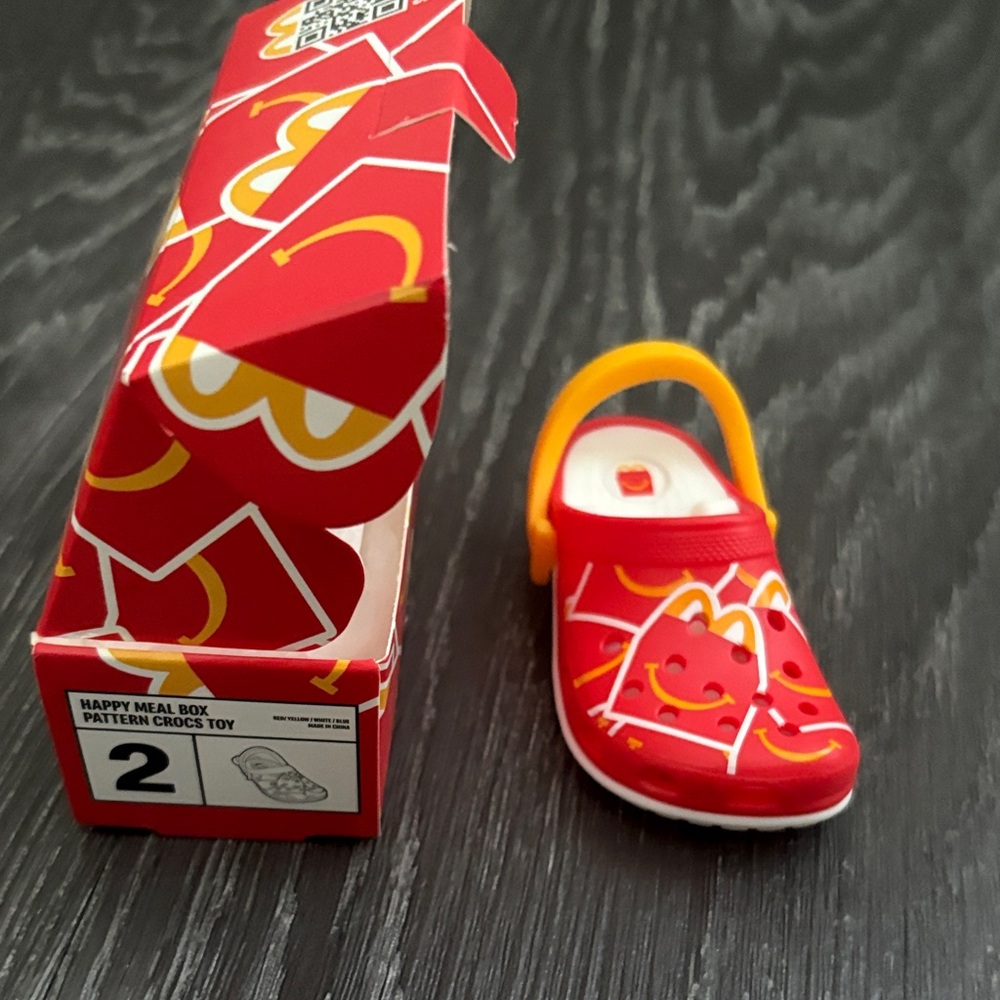 McDonald’s Happy Meal CROCS toy #2 patterned red with  Yellow Accents